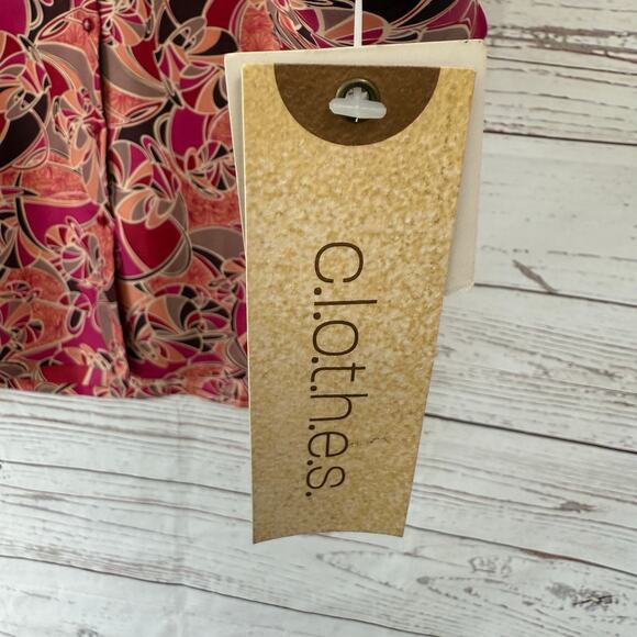 C.L.O.T.H.E.S. New Women's Multicolor 100%Silk Button Down Top Size Medium - Picture 8 of 13